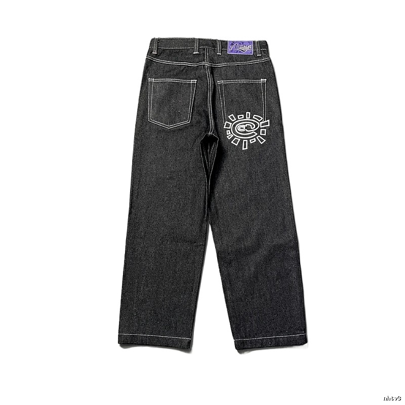 ADWYSD Sunflower Retro Style Black Pants