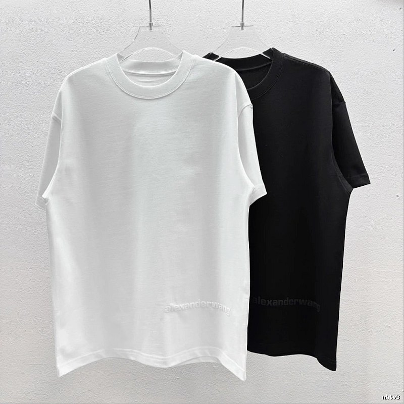 Alexander Wang Embossed Minimalist Style Solid Color T-shirt