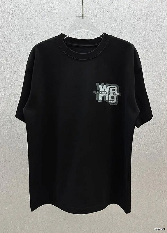 Alexander Wang Printed Street Style Black T-Shirt