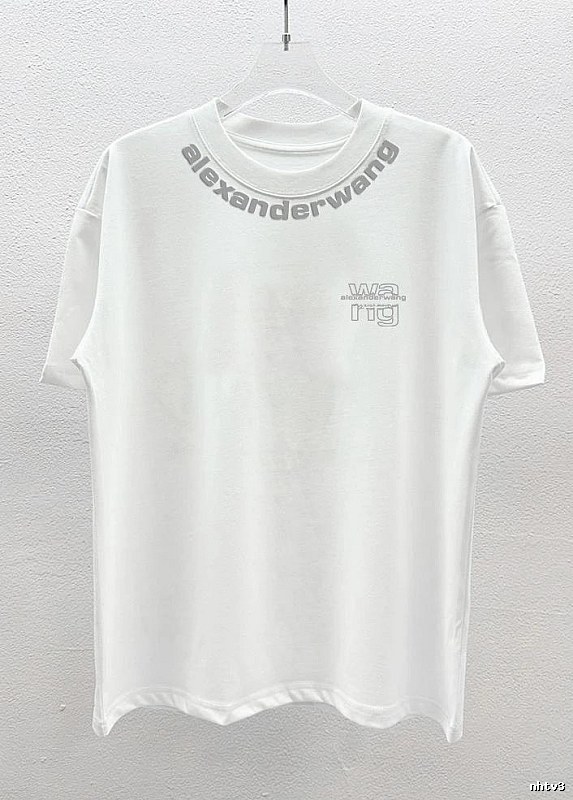 Alexander Wang Printed Street Style White T-Shirt