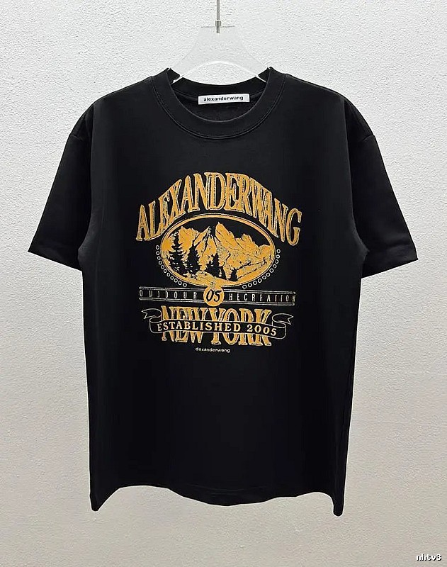 Alexander Wang Vintage-style Printed Black T-Shirt