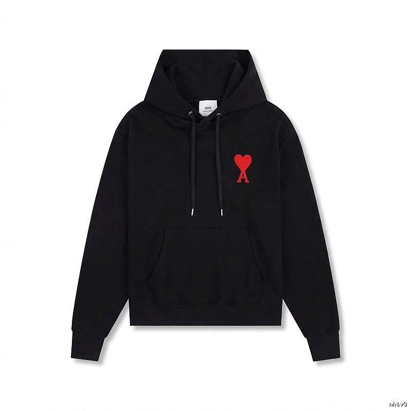 AMI Embroidered Heart Black Sweatshirt
