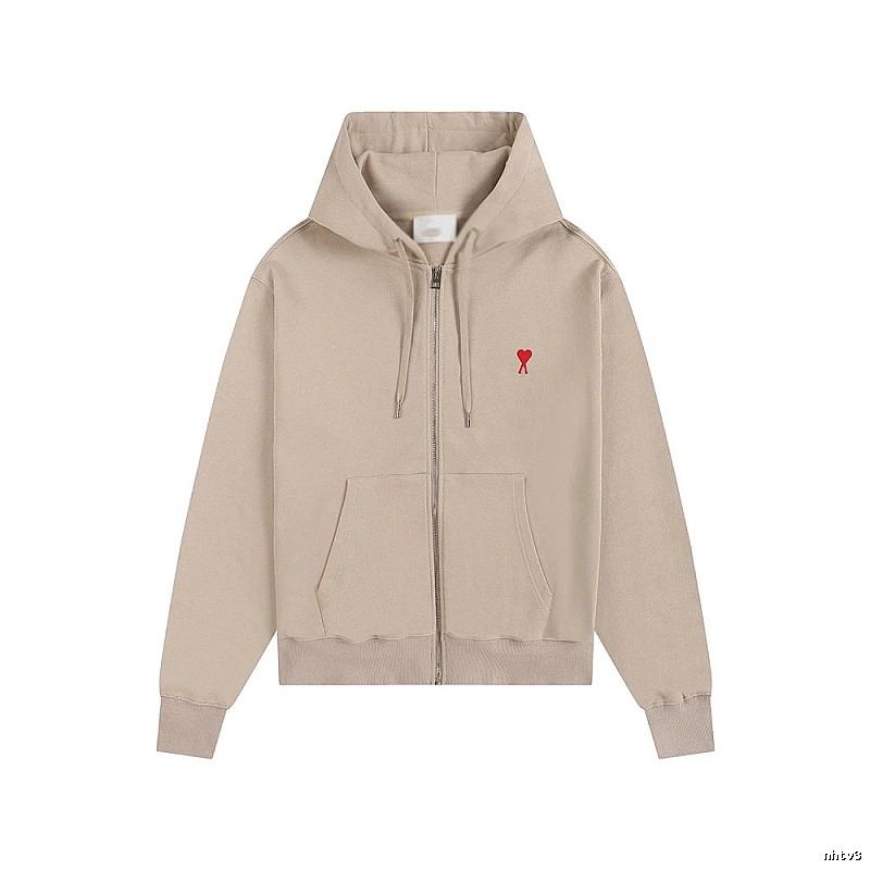 AMI Love Minimalist Style Beige Cardigan