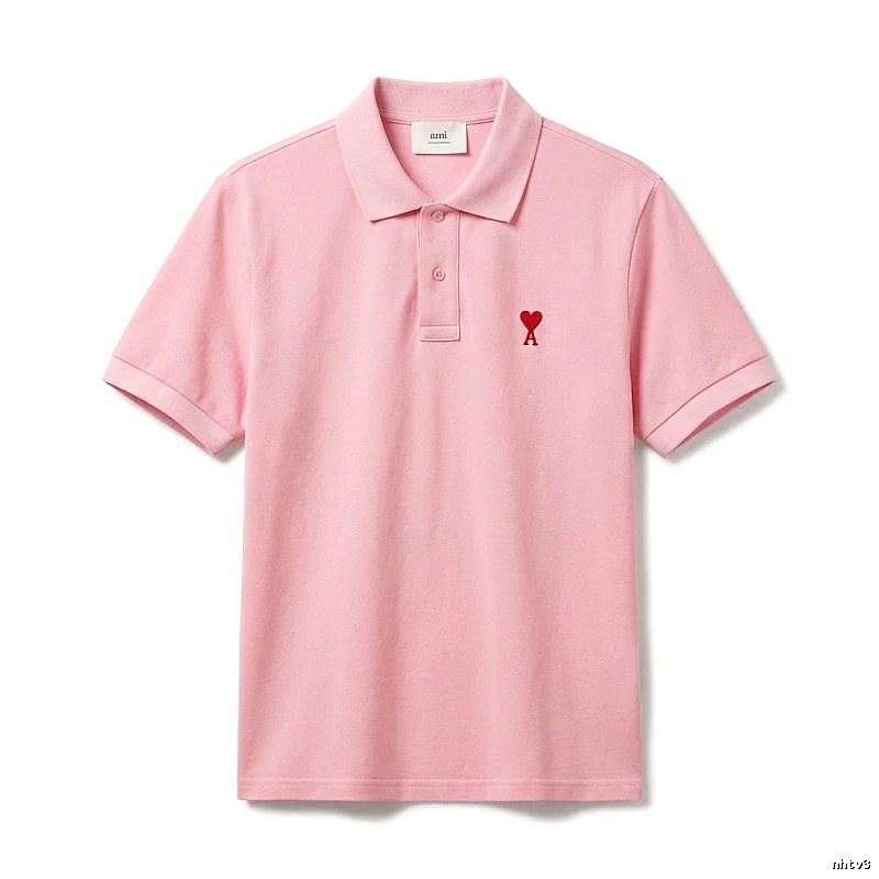 AMI Love Pink Polo Shirt