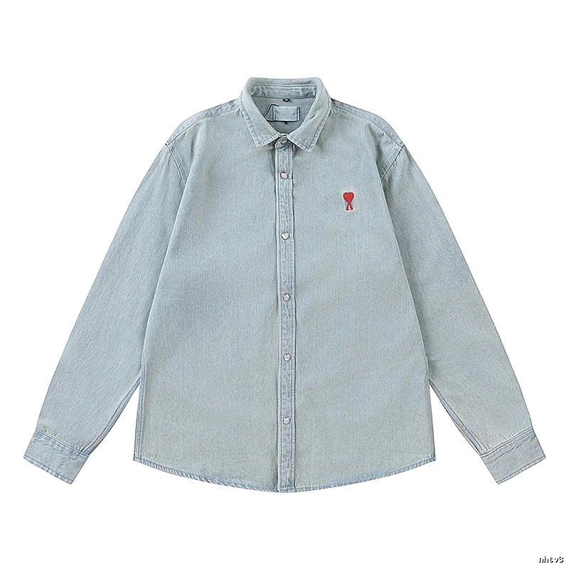 AMI Love Retro Style Denim Shirt