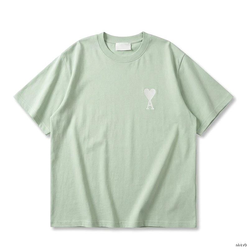 AMI Love Series Simple Style Light Green T-shirt
