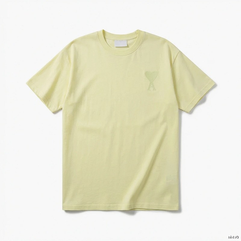 AMI Love Simple Style Yellow T-shirt
