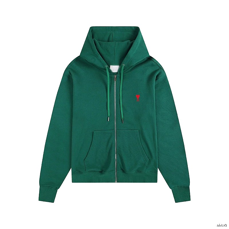 AMI Minimalist Style Dark Green Hoodie