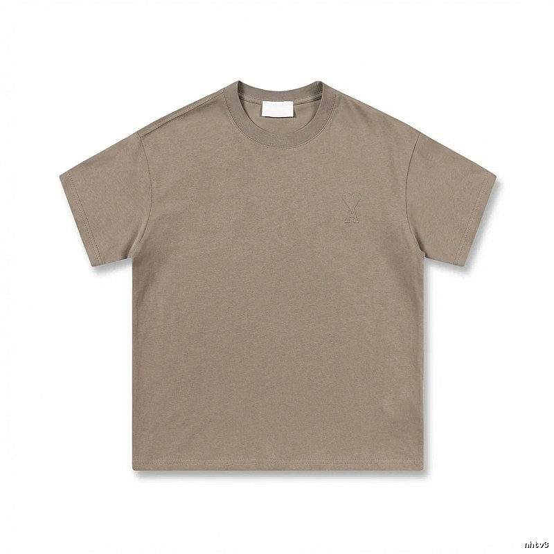 AMI minimalist style khaki T-shirt