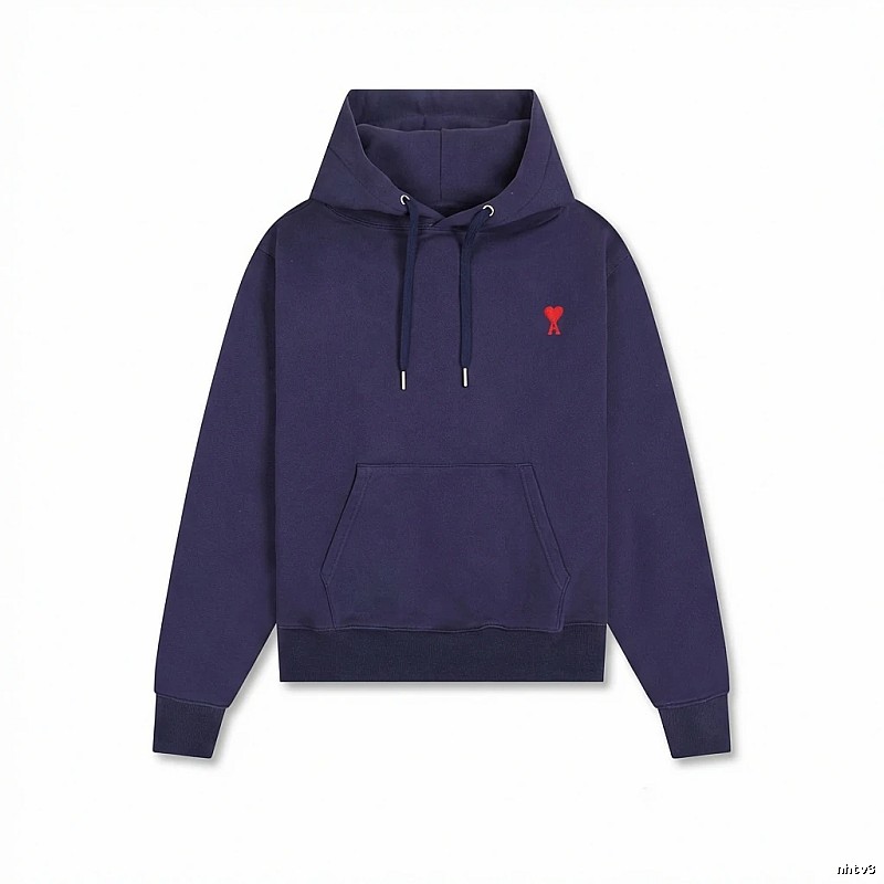 AMI Minimalist Style Navy Blue Sweatshirt