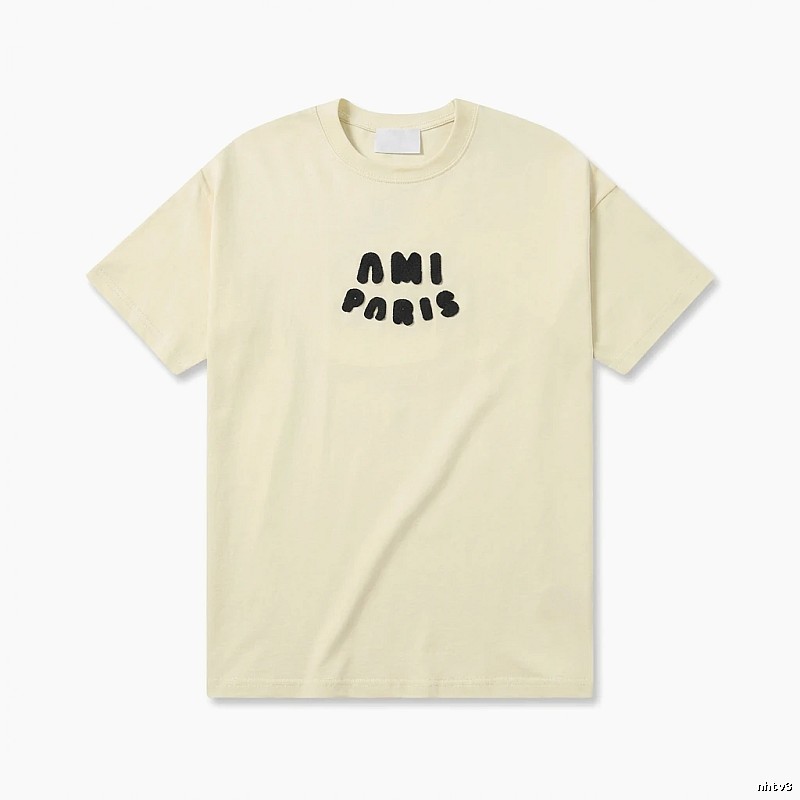 AMI Paris Casual Style Off-White T-shirt