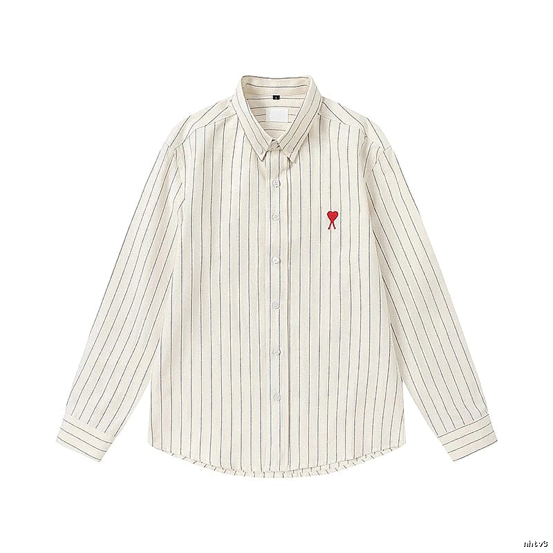 AMI Stripe Minimalist Style White Shirt