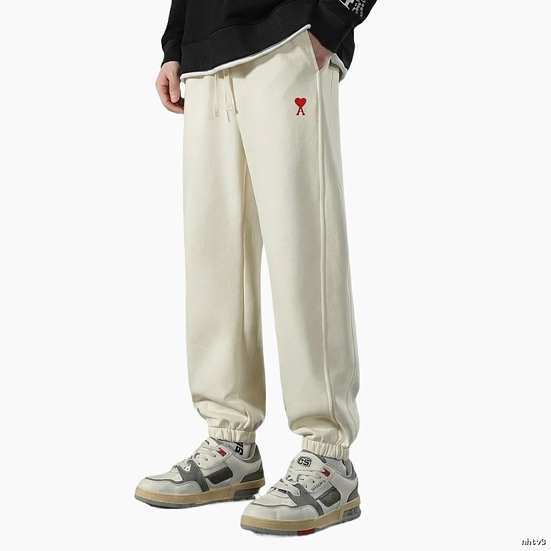 AMI&EASY minimalist style off-white sweatpants