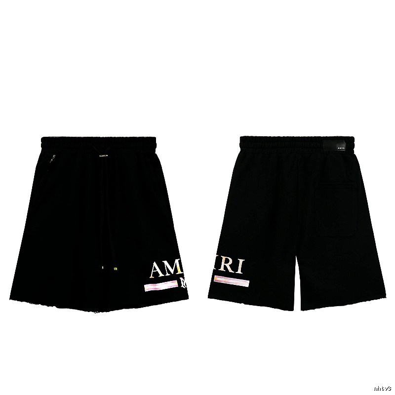 AMIRI Letter Print Street Style Black Shorts