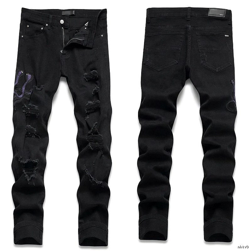 AMIRI Ripped Trendy Black Pants