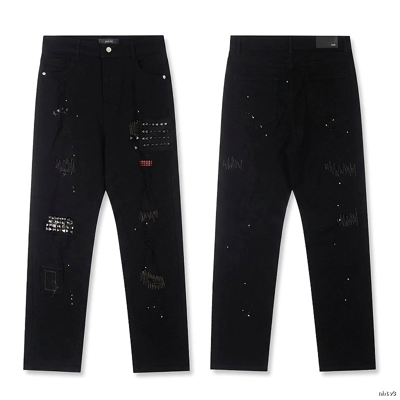 AMIRI Rivet Punk Style Black Pants