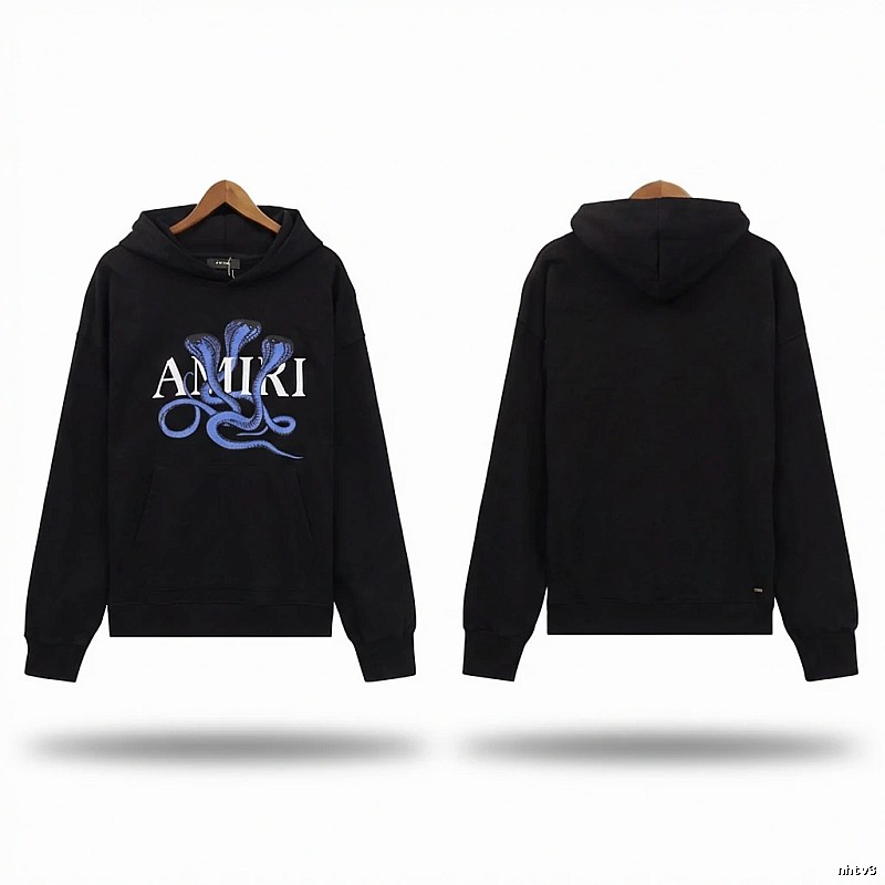 AMIRI Snake Pattern Trendy and Cool Black Sweatshirt