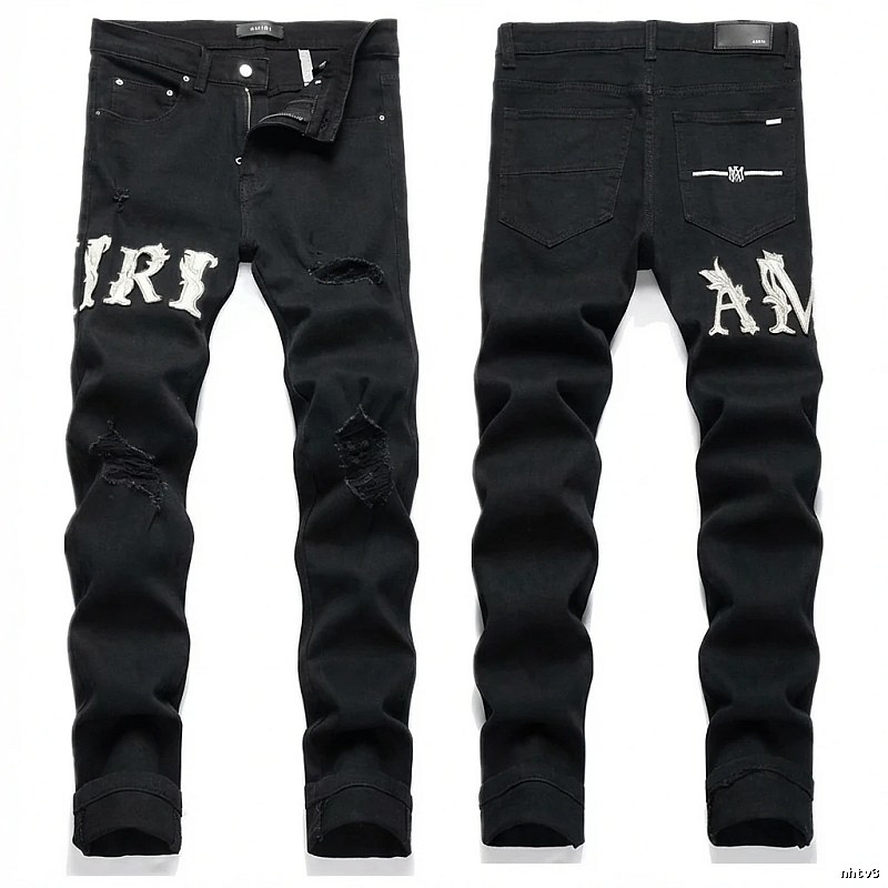 AMIRI Trendy Black Jeans with Holes