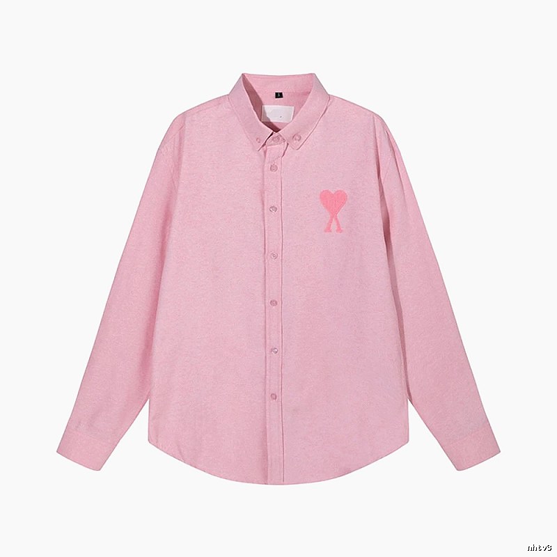 AMI's Love Minimalist Style Pink Shirt