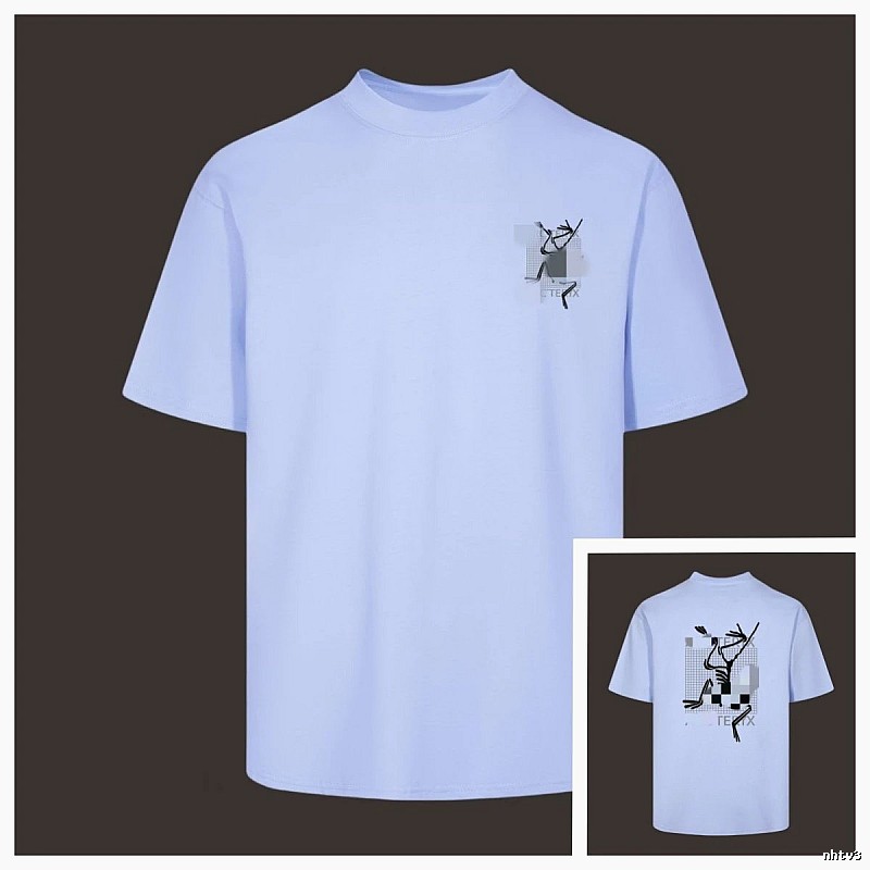 Arc'teryx Printed Trendy Style Light Blue Short-sleeved T-Shirt