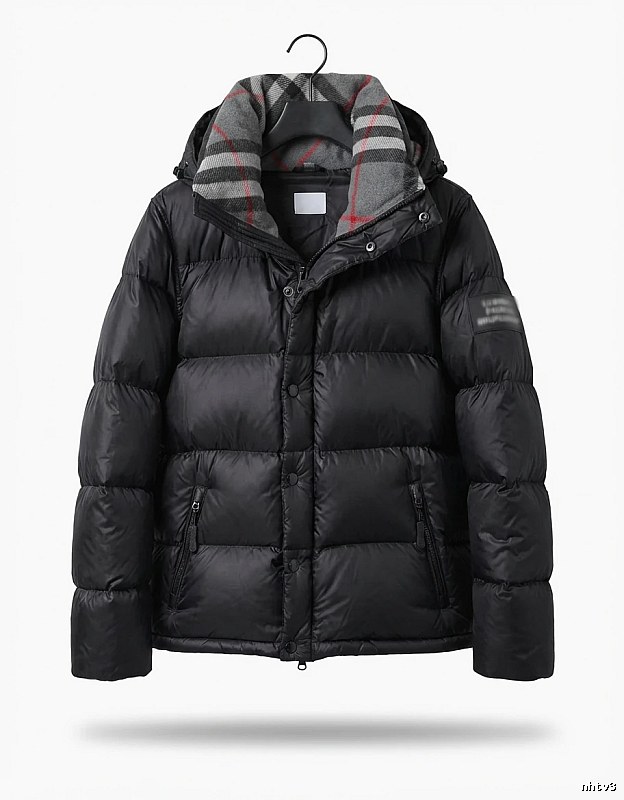 Balenciaga checkered style black down jacket