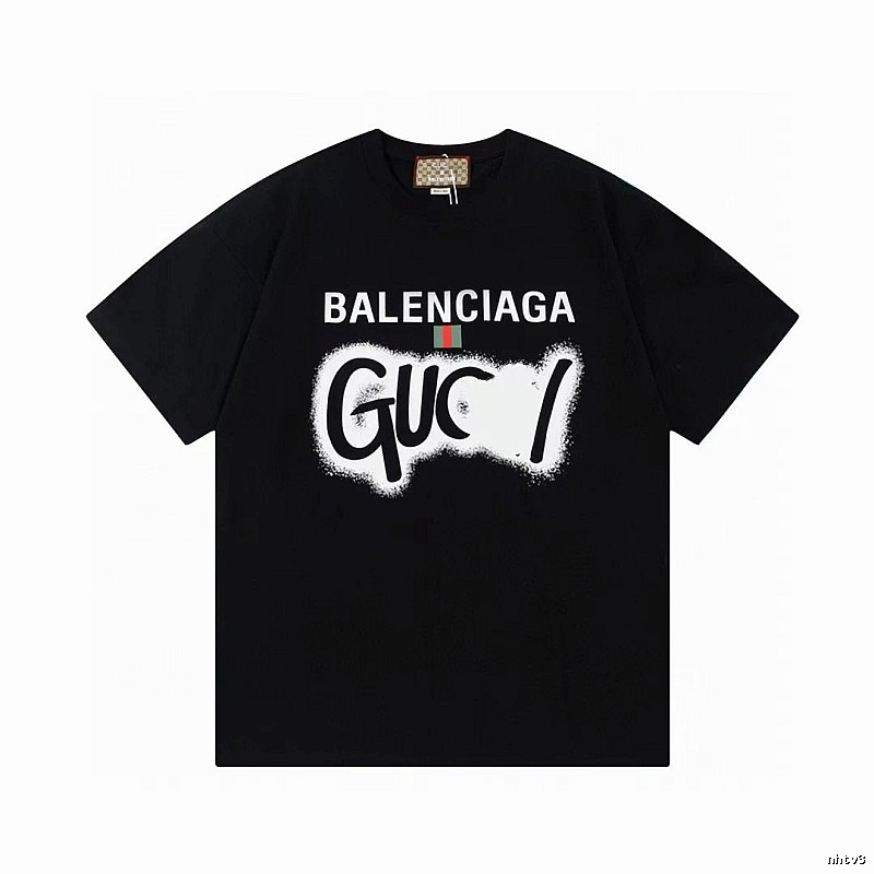 Balenciaga Co-branded Graffiti-style Black T-shirt