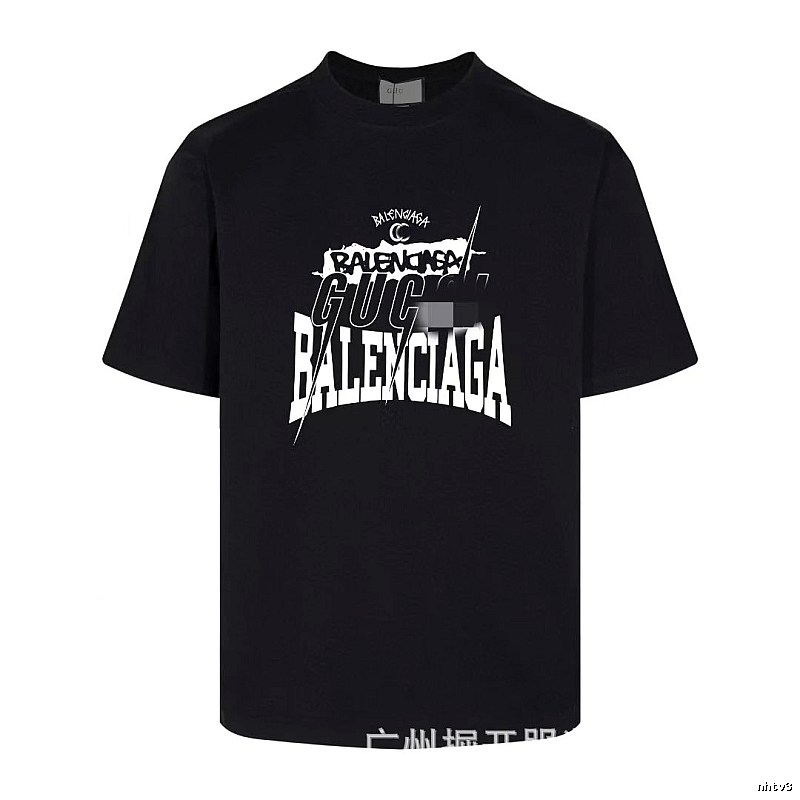 Balenciaga Co-branded Street Style Black Short-sleeve T-shirt