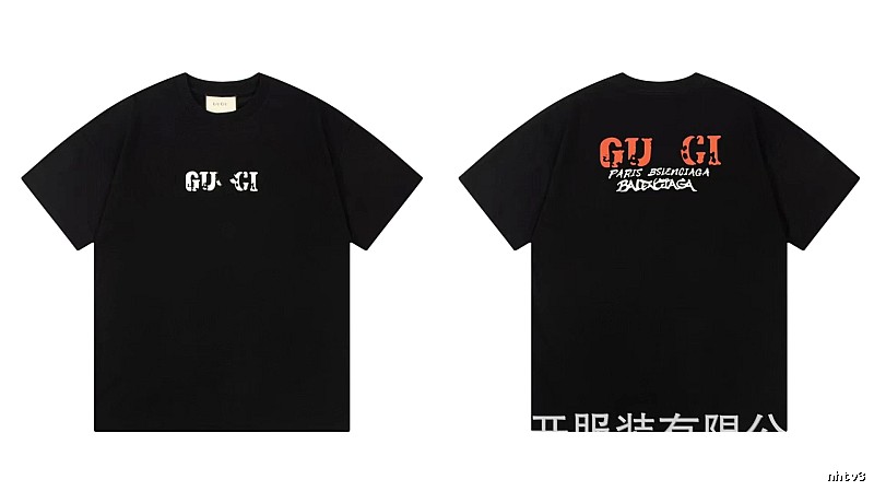 Balenciaga Co-branded Street Style Printed Black T-Shirt
