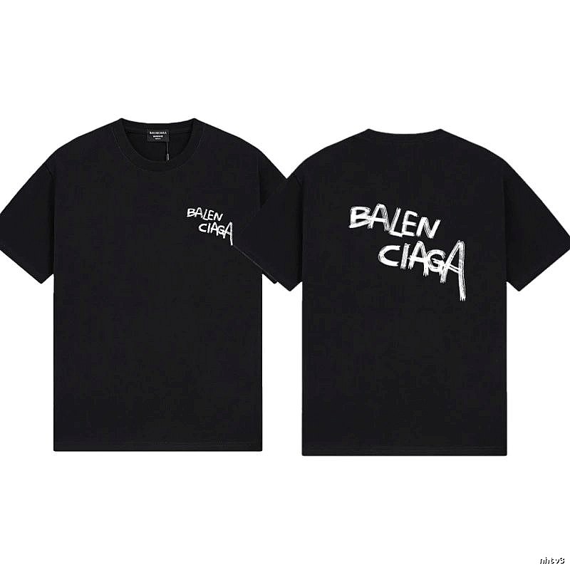 Balenciaga Graffiti Street Style Black Short-sleeve T-shirt