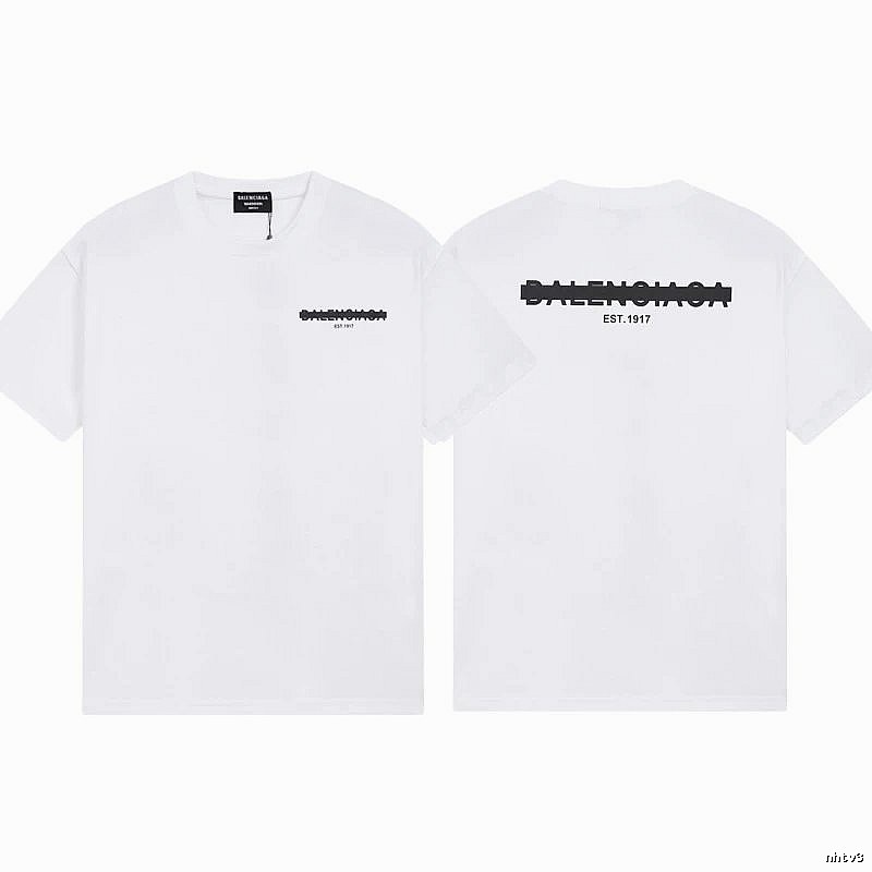 Balenciaga Letter Print Streetwear Style White T-Shirt