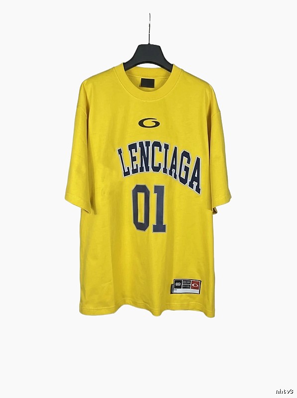 Balenciaga letter-style yellow T-shirt