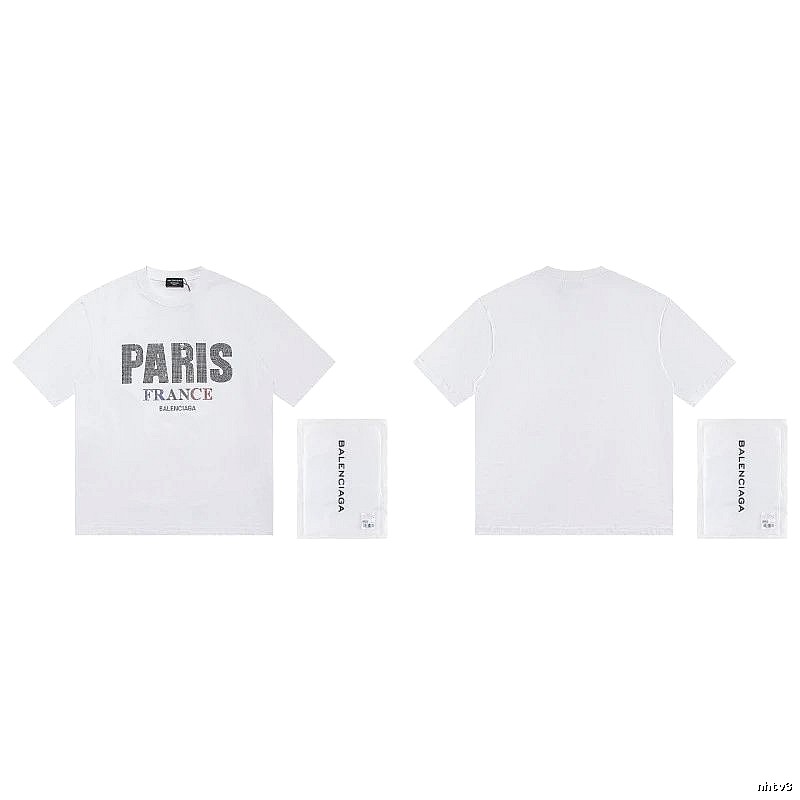 Balenciaga Paris Collection Minimalist Style White T-Shirt