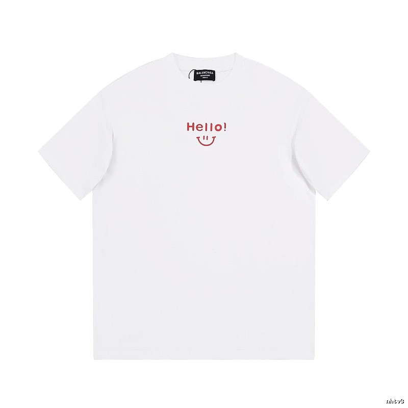 Balenciaga Smile Collection Minimalist Style White T-shirt
