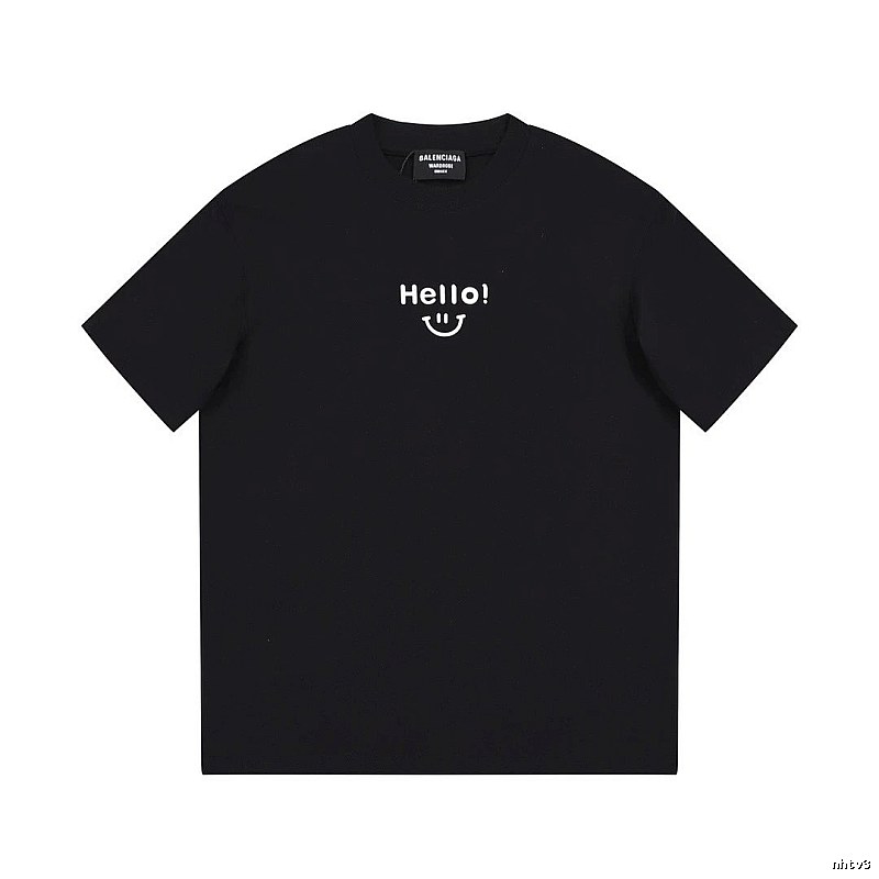 Balenciaga Smiley Print Street Style Black T-Shirt