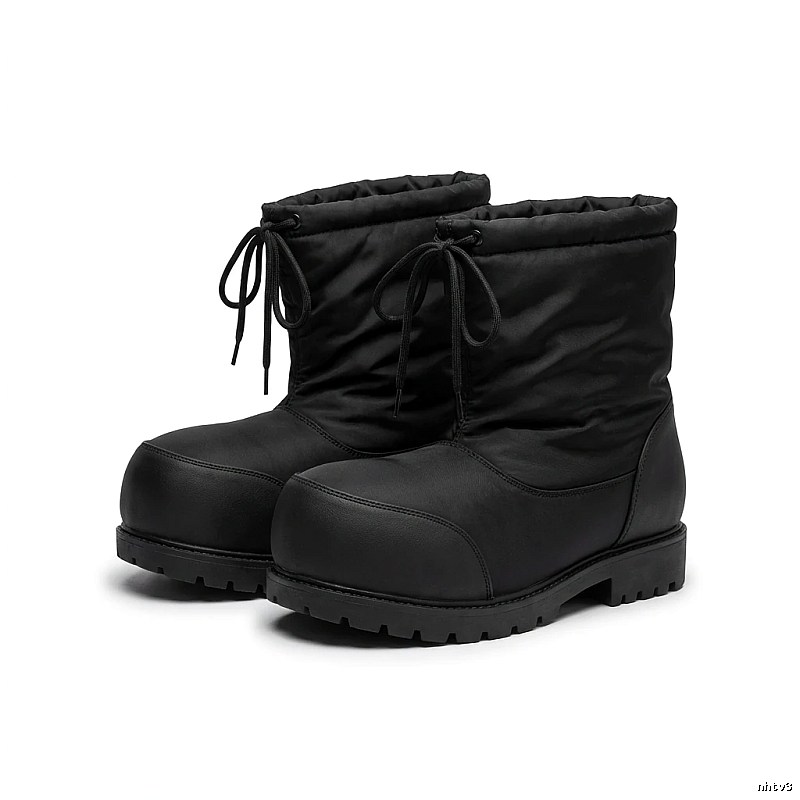 Balenciaga thick-soled warm black boots