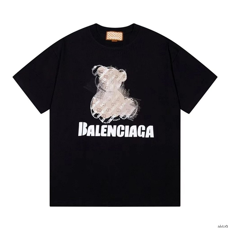 Balenciaga Trendy Black T-Shirt with Bear Print