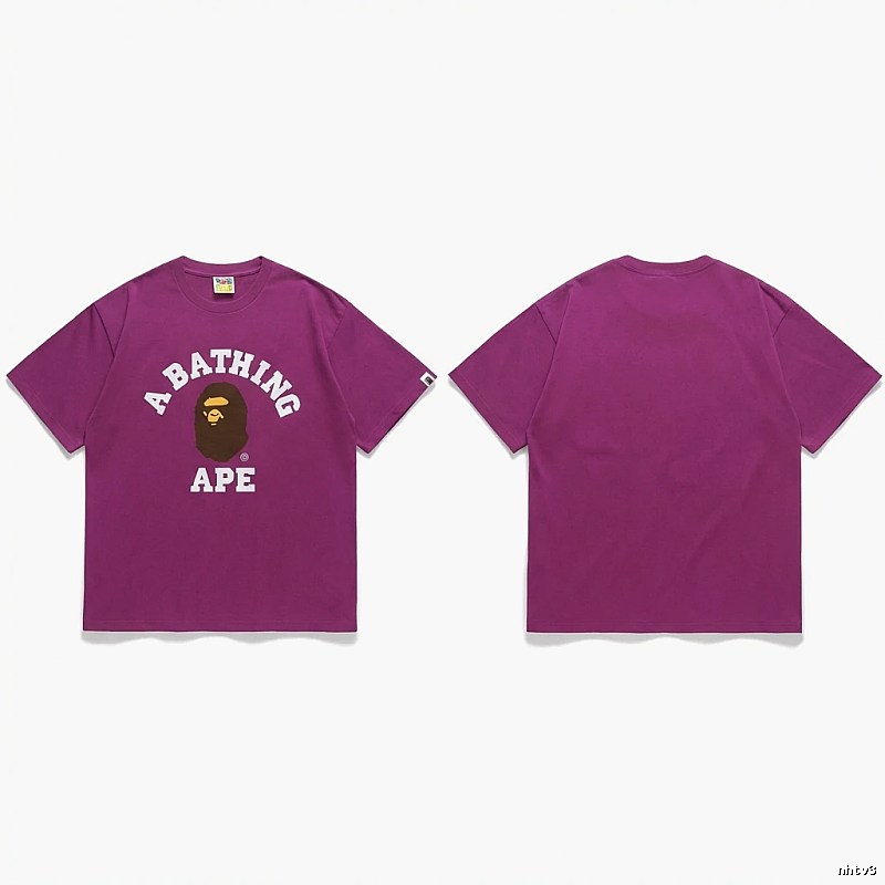 Bape Ape Head Purple Trendy T-shirt