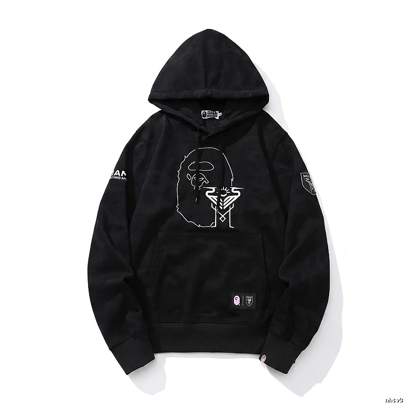 Bape Ape Man series trendy black hoodie