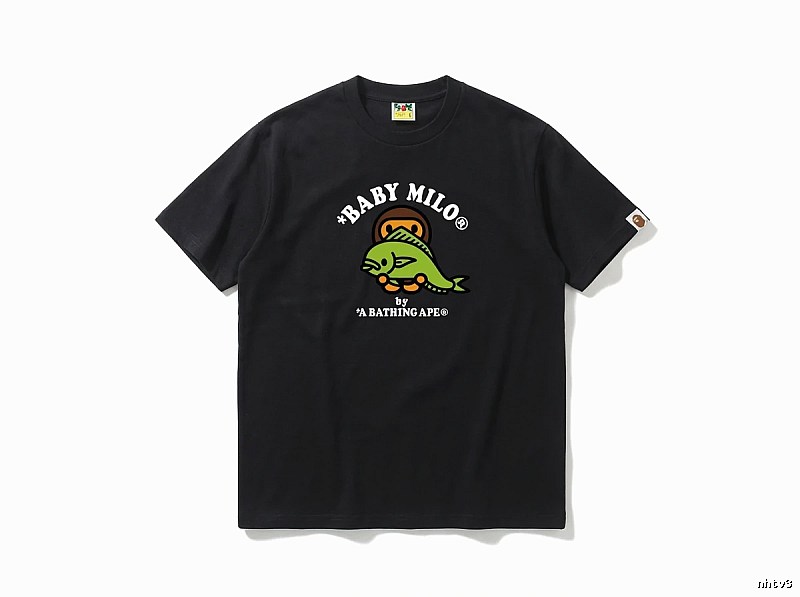 Bape BABY MILO Cartoon Style Black T-shirt