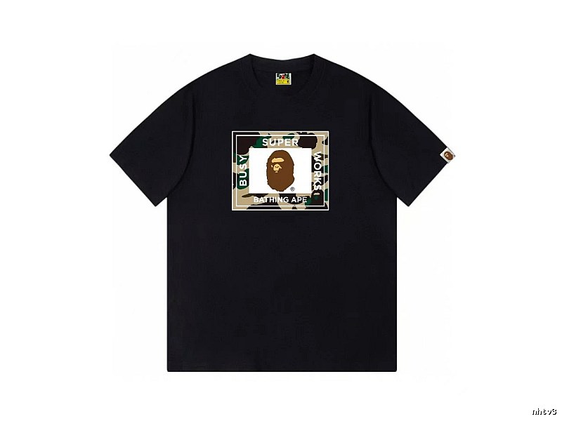 Bape camouflage style black T-shirt