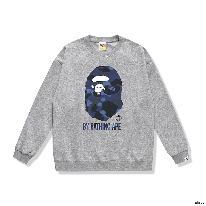 Bape camouflage-style gray sweatshirt