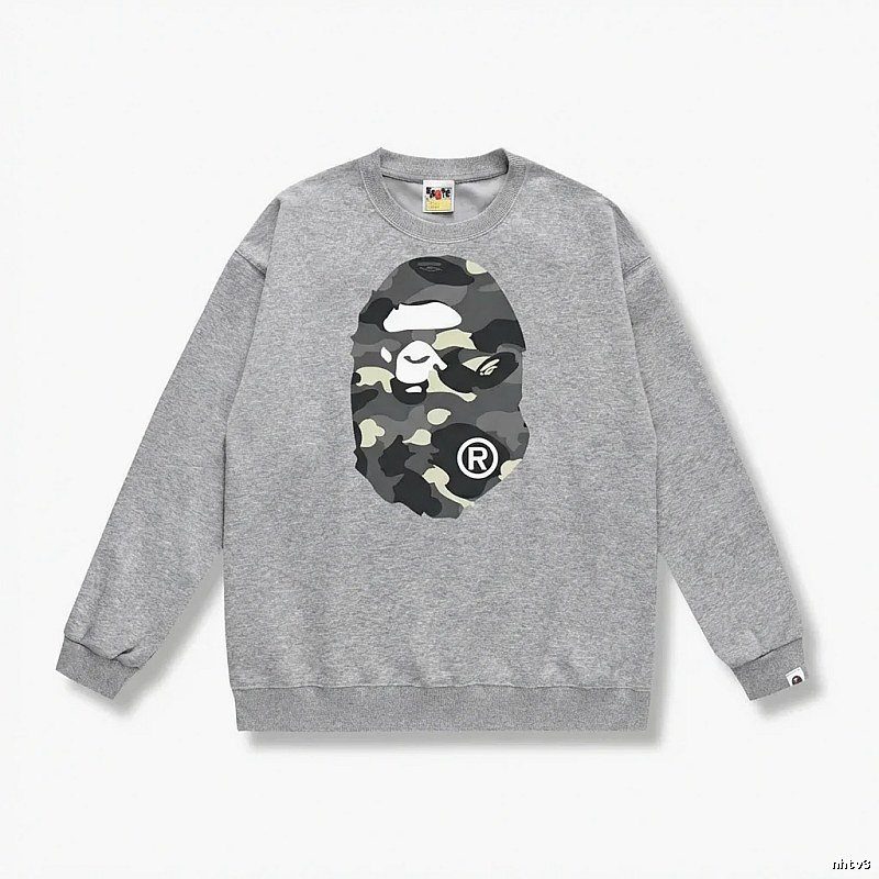 Bape camouflage style grey sweatshirt