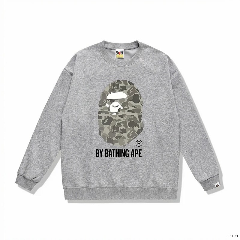 Bape camouflage-style grey sweatshirt