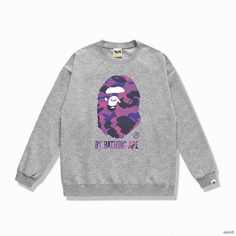 Bape camouflage-style grey sweatshirt