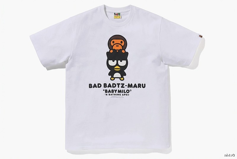 Bape cartoon - printed white T - shirt