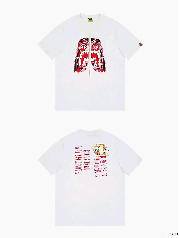 Bape Shark Camouflage Style White T-shirt