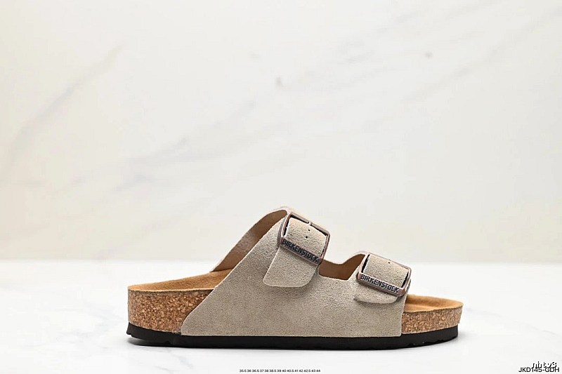 BIRKENSTOCK Double-Buckle Casual Sand-colored Slide Slippers