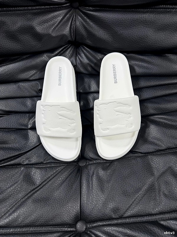 Burberry Embossed Equestrian Knight Minimalist White Slides