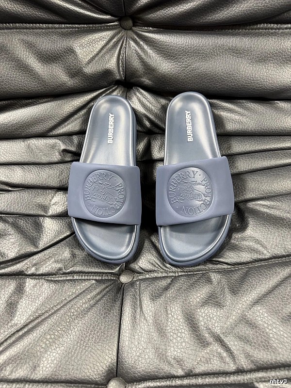 Burberry Embossed Knight Pattern Minimalist Dusty Blue Slides