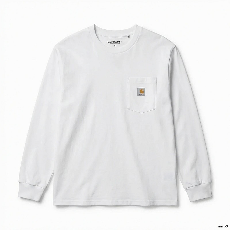 Carhartt minimalist style white long-sleeve